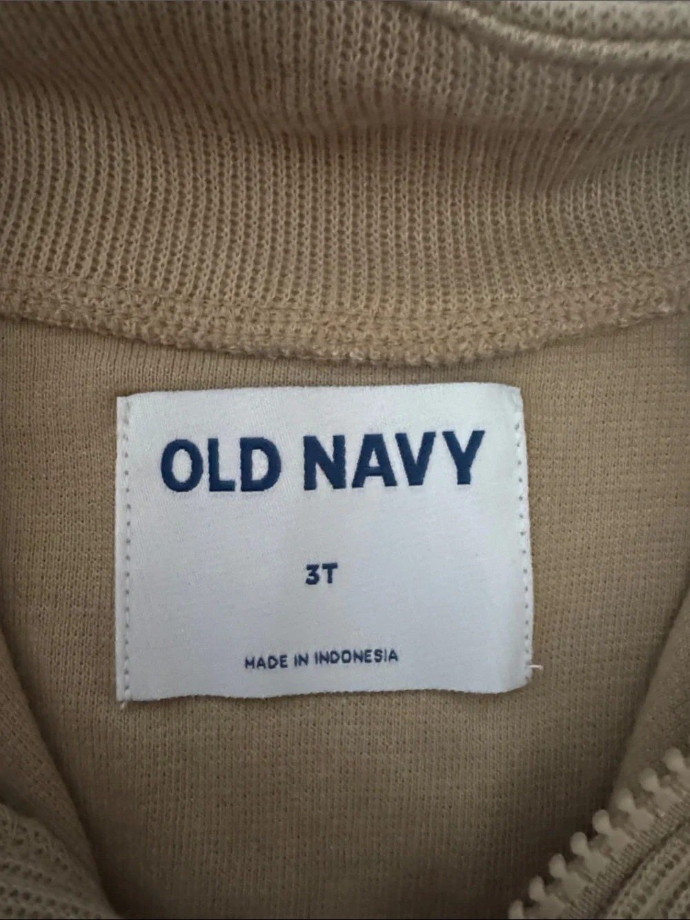 Old Navy Boys Half-Zip Pullover Hoodie in Khaki Tan